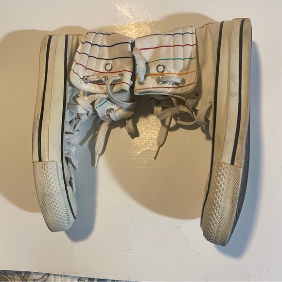 Chuck Taylor Converse Vintage Fold Over Striped Sneakers in SZ 4 1/2 See pics - Picture 9 of 10